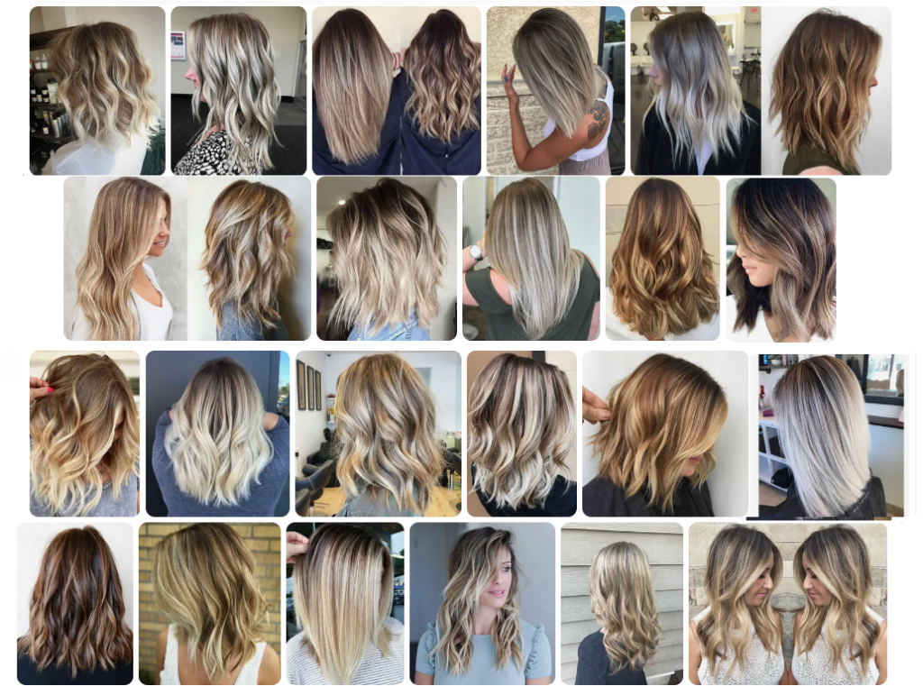 Balayage Glatte Haare Schulterlang