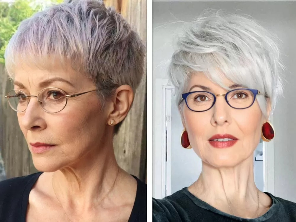 Gestuft Frisuren ab 50 mit Brille: (Chic im besten Alter! 2024) Frisuren Damen 