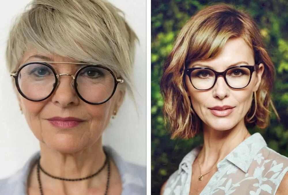 Gestuft Frisuren ab 50 mit Brille: (Chic im besten Alter! 2024) Frisuren Damen 