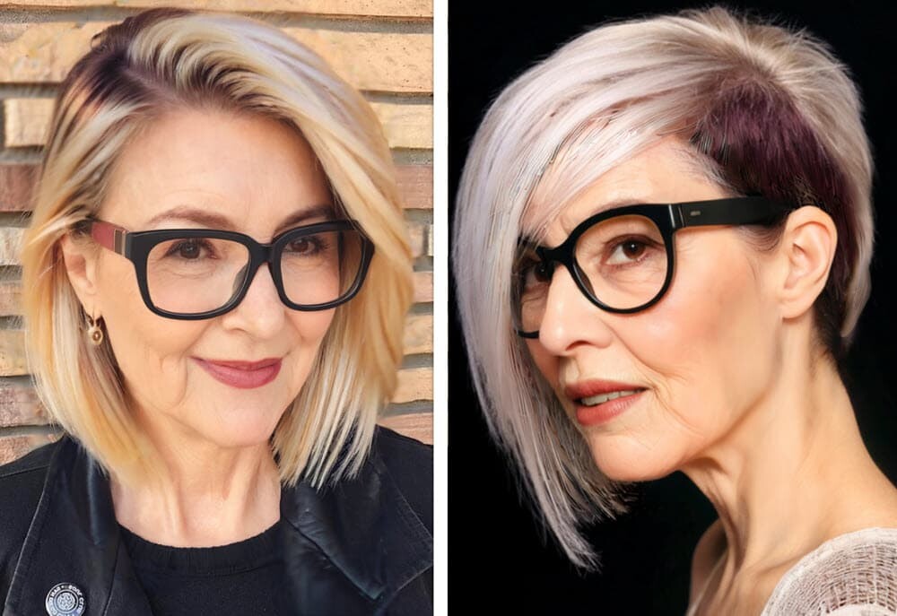 Gestuft Frisuren ab 50 mit Brille: (Chic im besten Alter! 2024) Frisuren Damen 