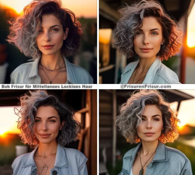 Mittellang Bob Frisur mit Locken und Lockiges Haar *Tipps & Tricks* Bob Frisuren Lockige Haare Mittellange Haare 