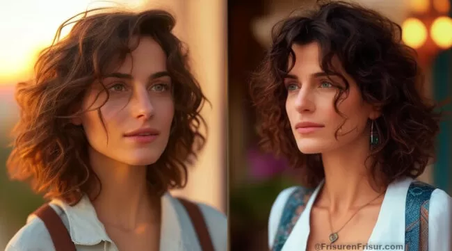 Mittellang Bob Frisur mit Locken und Lockiges Haar *Tipps & Tricks* Bob Frisuren Lockige Haare Mittellange Haare 