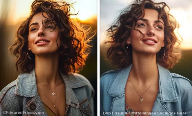 Mittellang Bob Frisur mit Locken und Lockiges Haar *Tipps & Tricks* Bob Frisuren Lockige Haare Mittellange Haare 