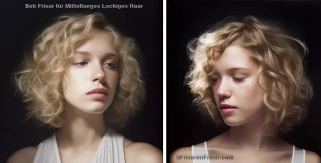 Mittellang Bob Frisur mit Locken und Lockiges Haar *Tipps & Tricks* Bob Frisuren Lockige Haare Mittellange Haare 