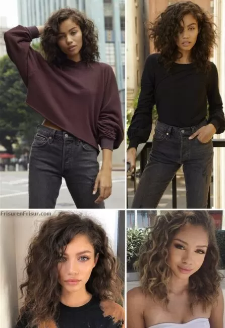 Schulterlange Frisuren für Naturlocken *Die Schönsten Styles und Tipps* Frisuren Lockige Haare Mittellange Haare 