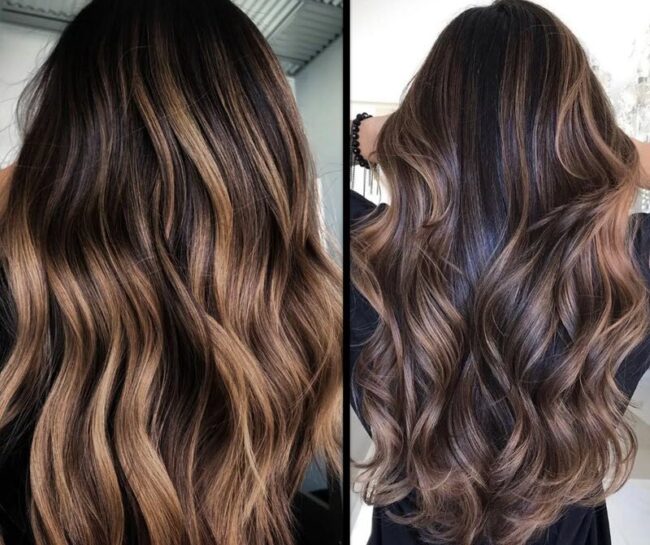 Dunkelbraune Haare Mit Karamell Strahnen