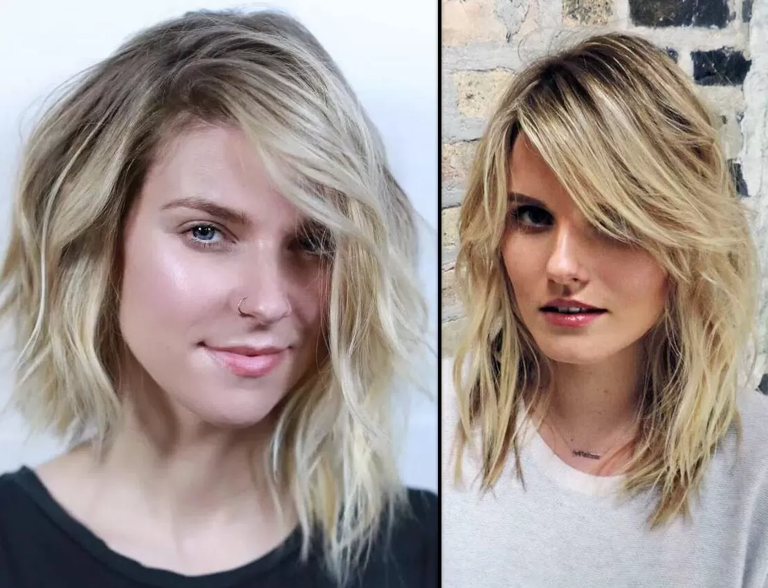 Gestufter Long Bob mit Schrägem Pony *Ein unverzichtbarer Trend!* Bob Frisuren Frisuren 