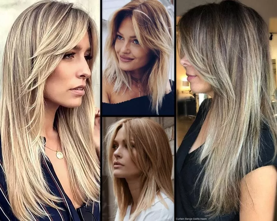 Curtain Bangs Glatte Haare | *Der Trendige Vorhang Pony* Frisuren Damen 