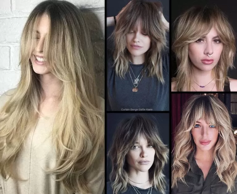 Curtain Bangs Glatte Haare | *Der Trendige Vorhang Pony* Frisuren Damen 