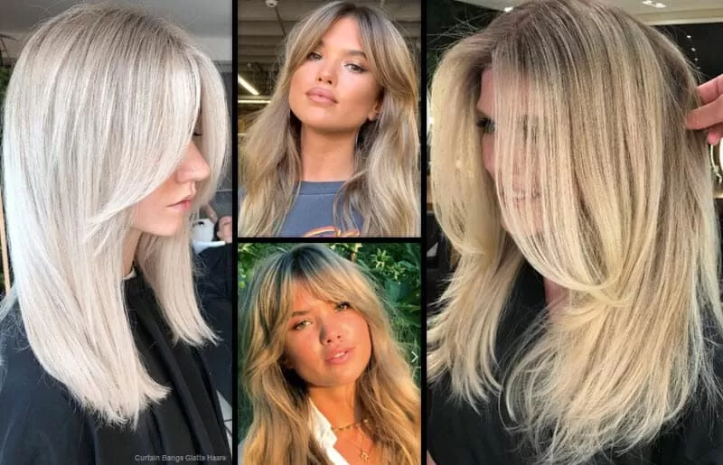 Curtain Bangs Glatte Haare | *Der Trendige Vorhang Pony* Frisuren Damen 