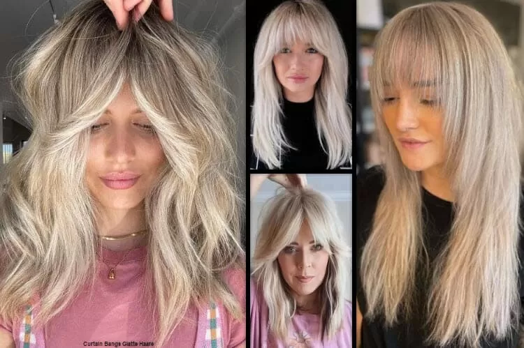 Curtain Bangs Glatte Haare | *Der Trendige Vorhang Pony* Frisuren Damen 