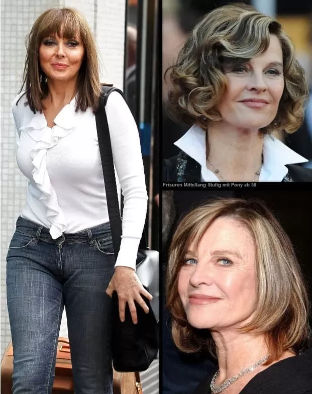 Frisuren Mittellang Stufig mit Pony ab 50 **Neueste Ideen Frisuren Frisuren Mittellang 