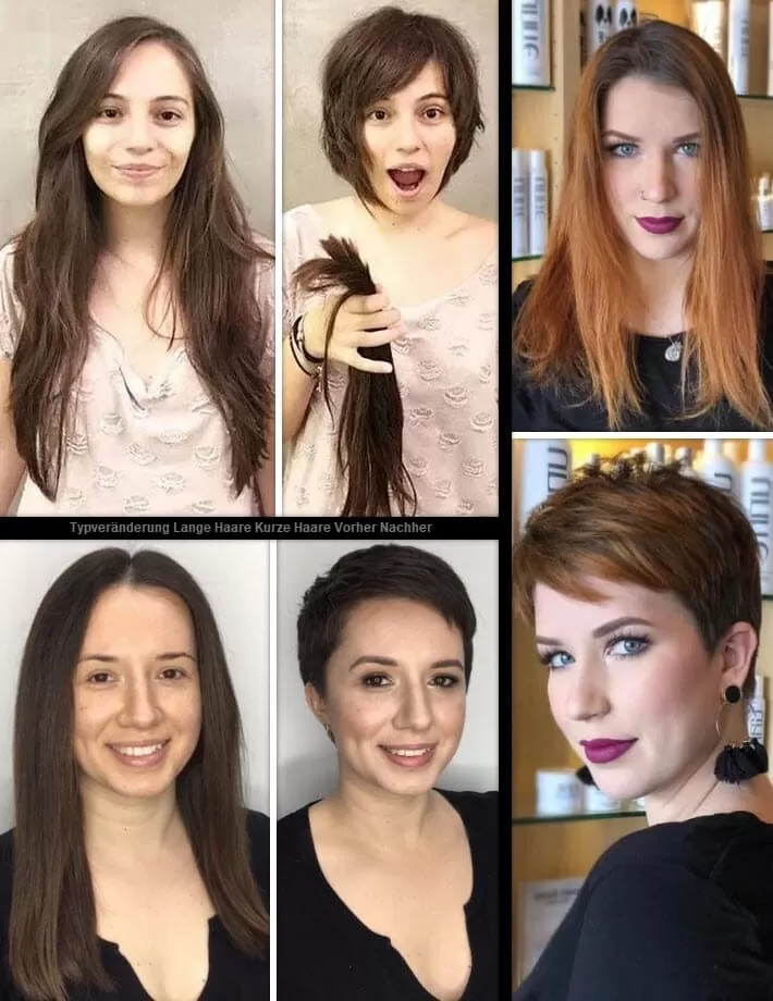 Typveränderung Lange Haare Kurze Haare Vorher Nachher | *Verwandlung* Frisuren Frisuren Damen Kurzhaarfrisuren 