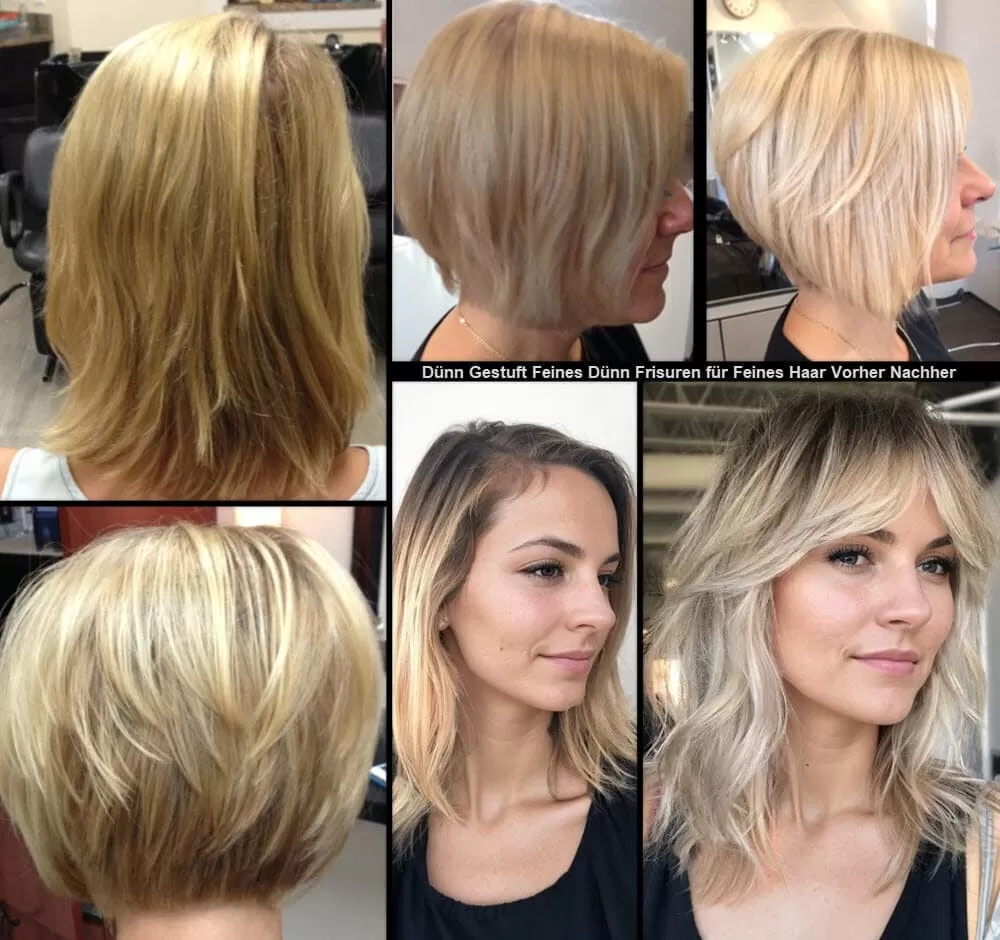 Dünn Gestuft Feines Dünn Frisuren für Feines Haar Vorher Nachher 2023 Frisuren Damen 