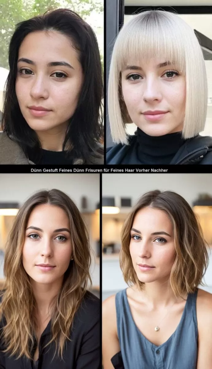 Dünn Gestuft Feines Dünn Frisuren für Feines Haar Vorher Nachher 2023 Frisuren Damen 